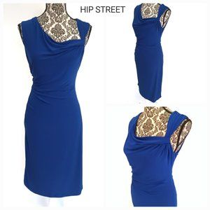 RONNI NICOLE Dress Sleeveless Goddess Drape and Ruche Stretch Dress 10